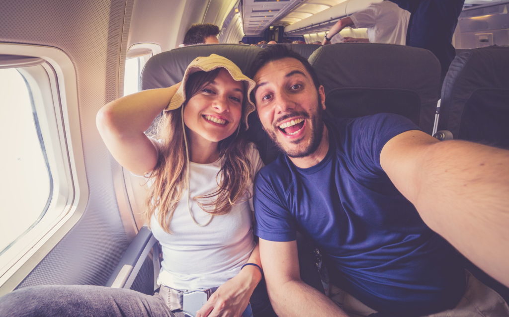 Selfie im Flugzeug
