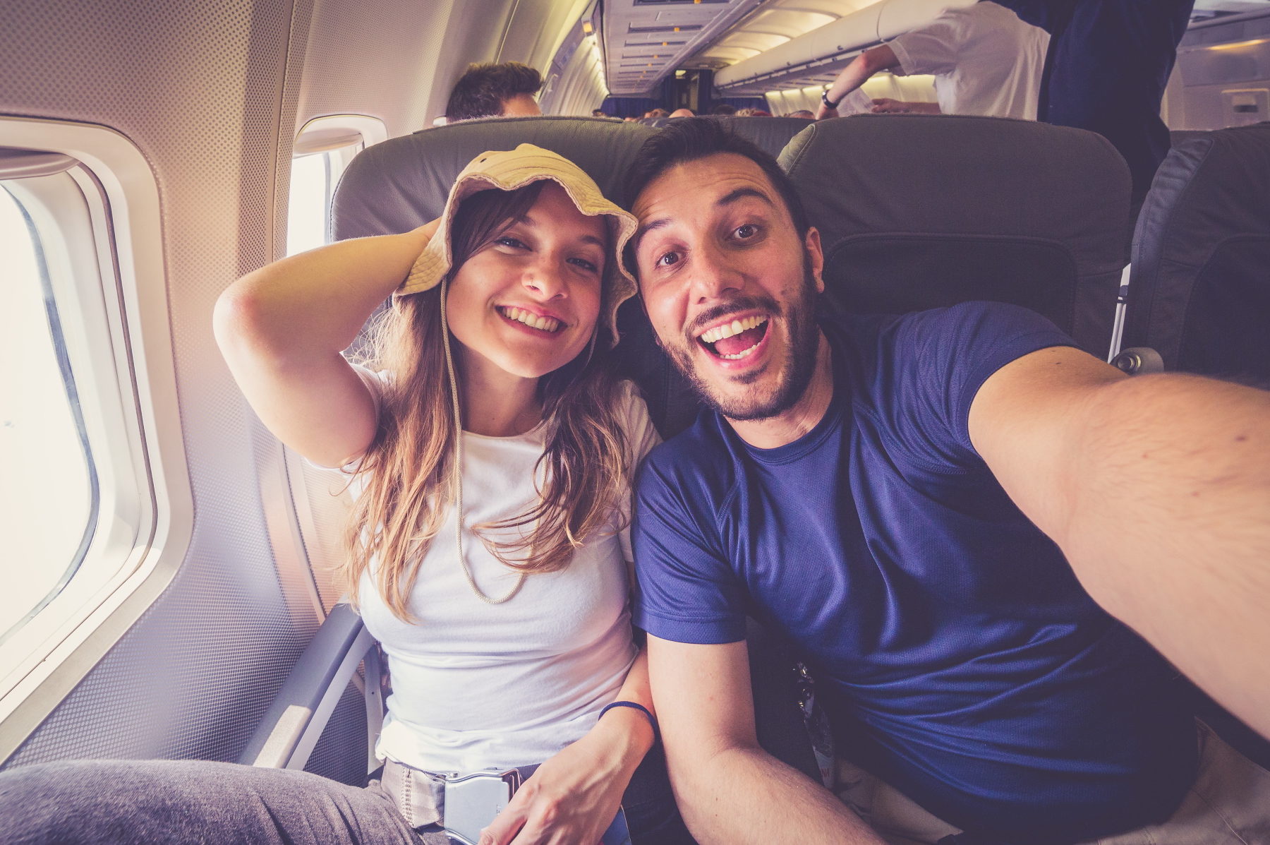 Selfie im Flugzeug